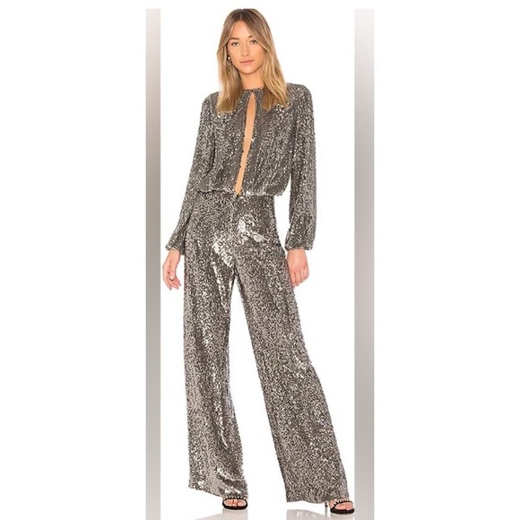 Alexis Zeda Silver Sequin Jumpsuit Size Small NWOT - Picture 10 of 10